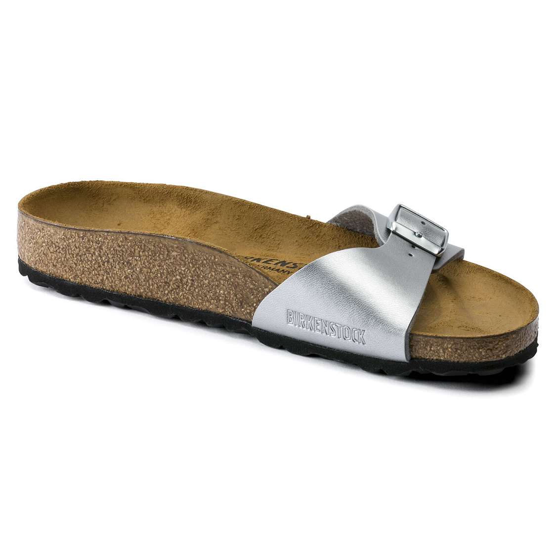 Silver Birkenstock Madrid Birko-Flor Women's One Strap Sandals | Uj7fs8IJFM2