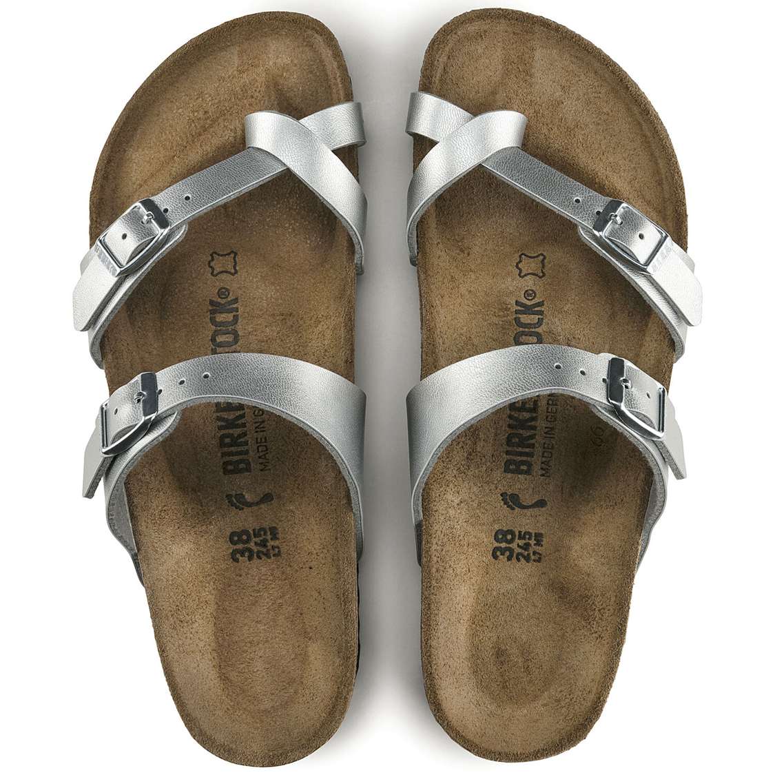 Silver Birkenstock Mayari Birko-Flor Women's Thong | 5pUx4oby2Op