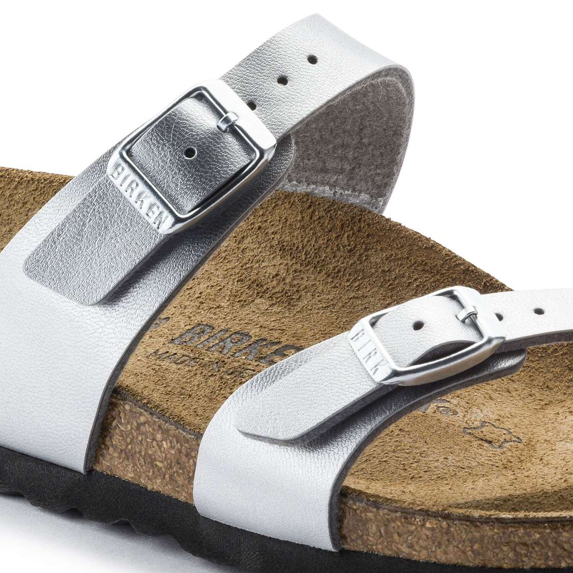 Silver Birkenstock Mayari Birko-Flor Women's Thong | 5pUx4oby2Op