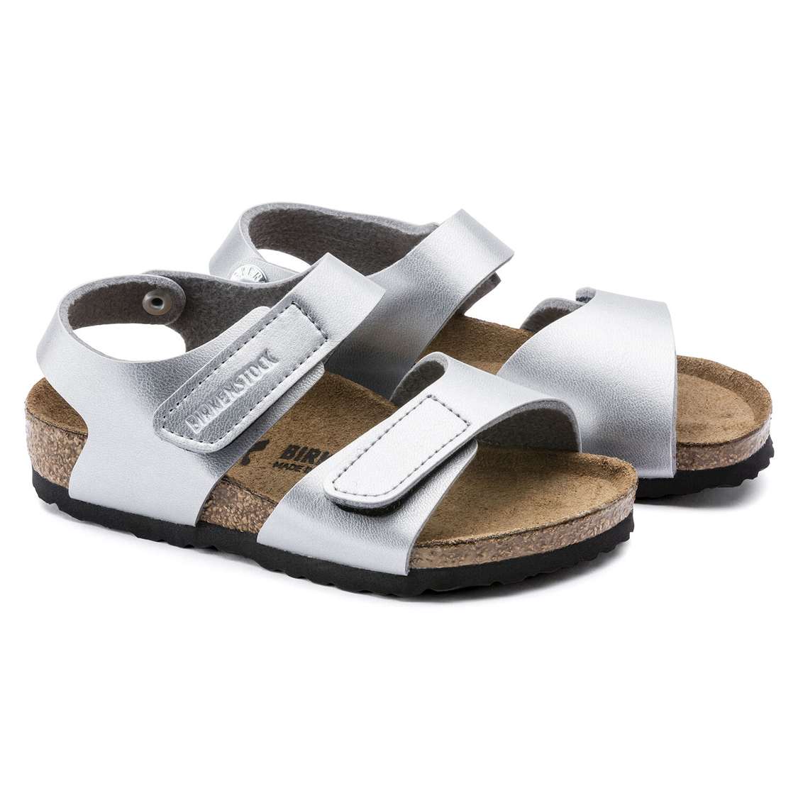 Silver Birkenstock Palu Birko-Flor Kids' Girls Sandals | GWQhzkMj1no