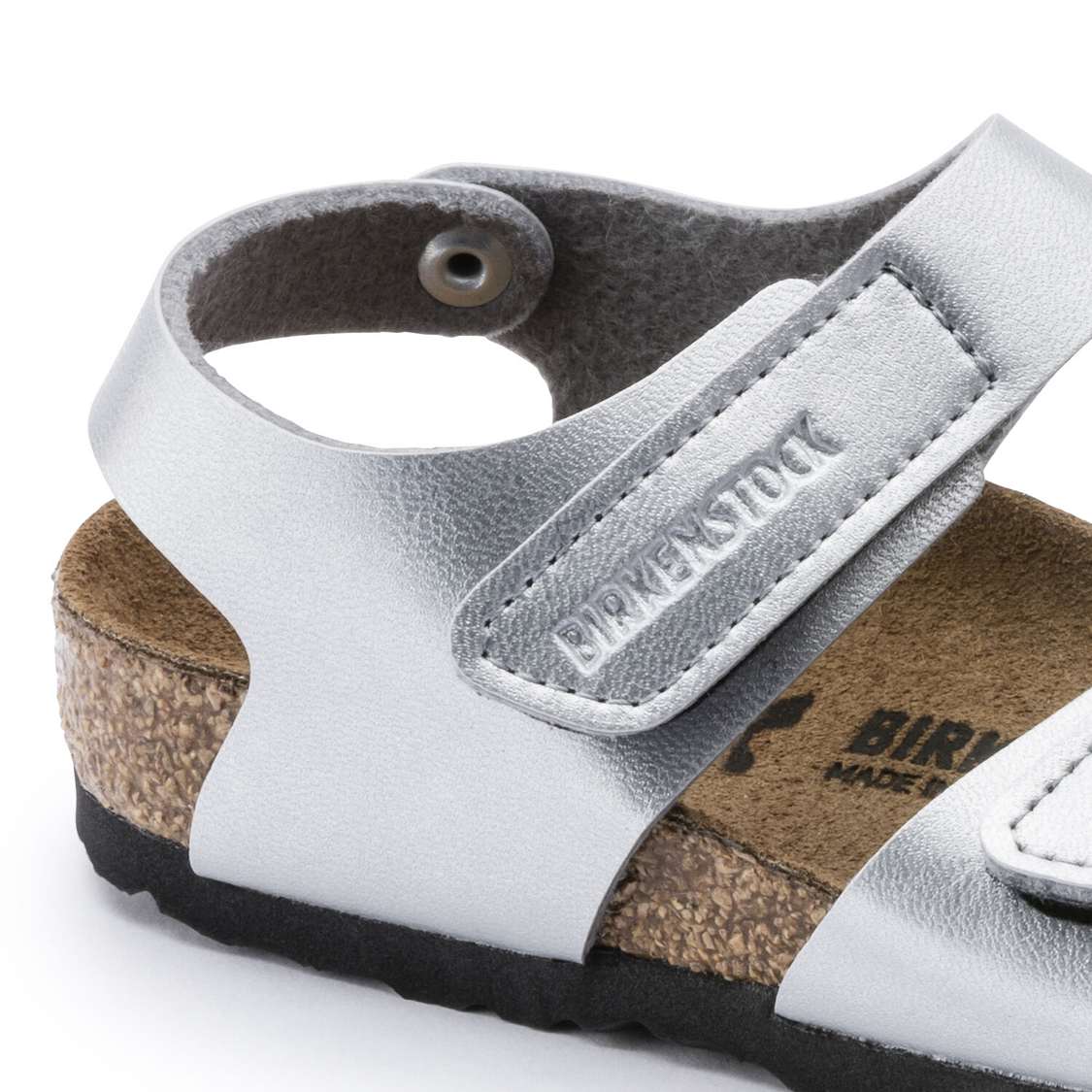 Silver Birkenstock Palu Birko-Flor Kids' Girls Sandals | GWQhzkMj1no