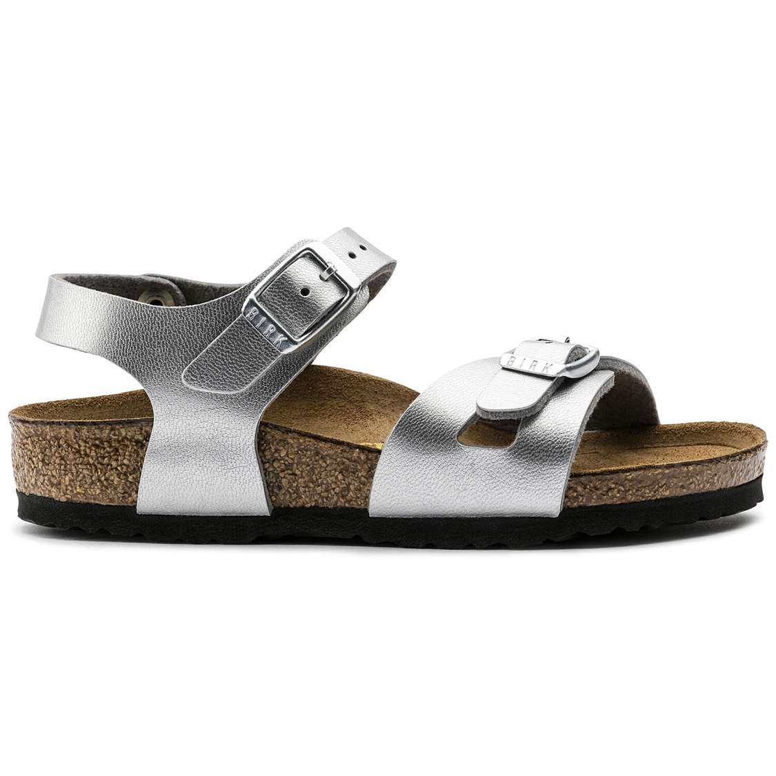 Silver Birkenstock Rio Birko-Flor Kids' Boys Sandals | E24pSoNW4TS