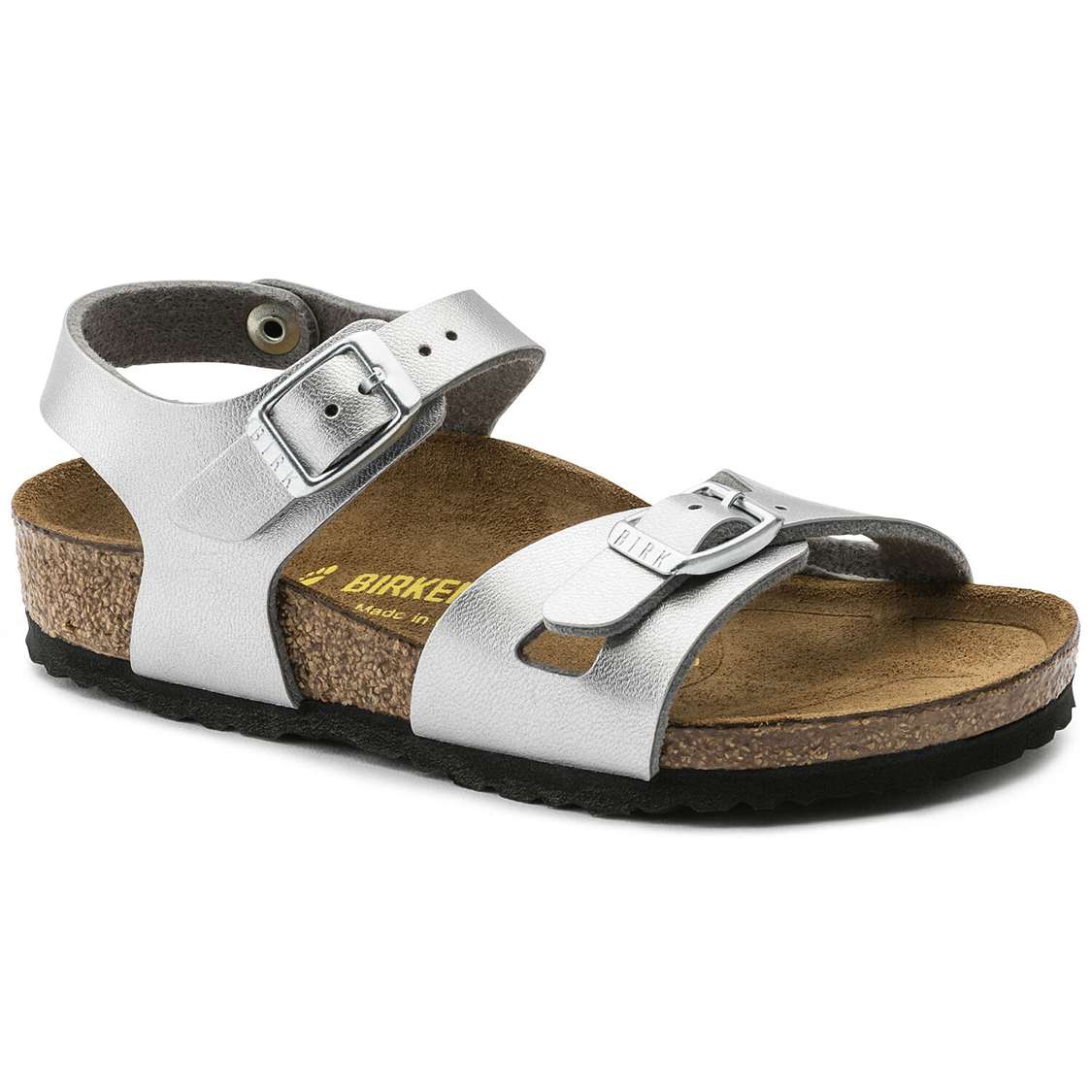 Silver Birkenstock Rio Birko-Flor Kids\' Girls Sandals | ndp4jihDqOx