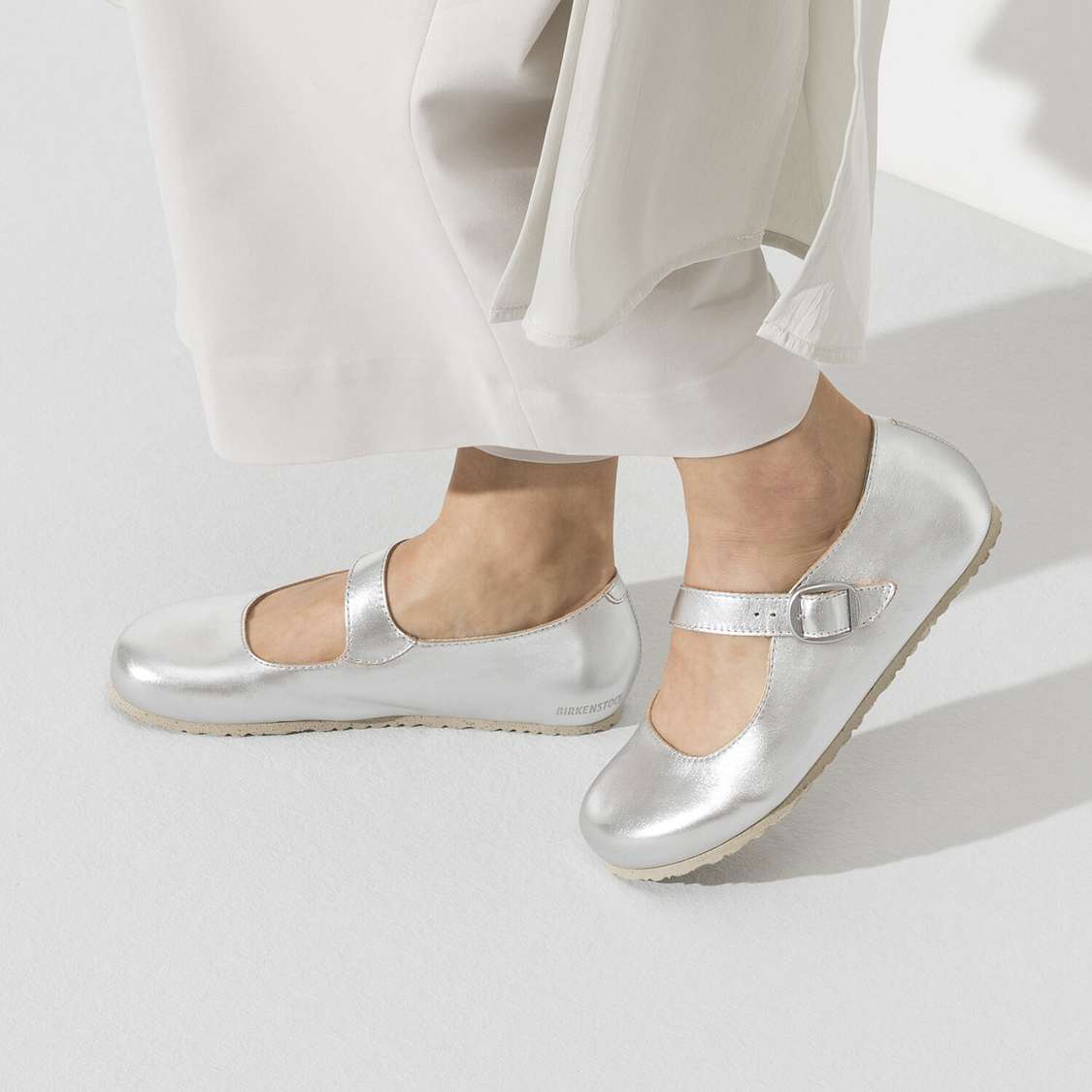 Silver Birkenstock Tracy Leather Women's Low Shoes | v9KNcA7fJfN