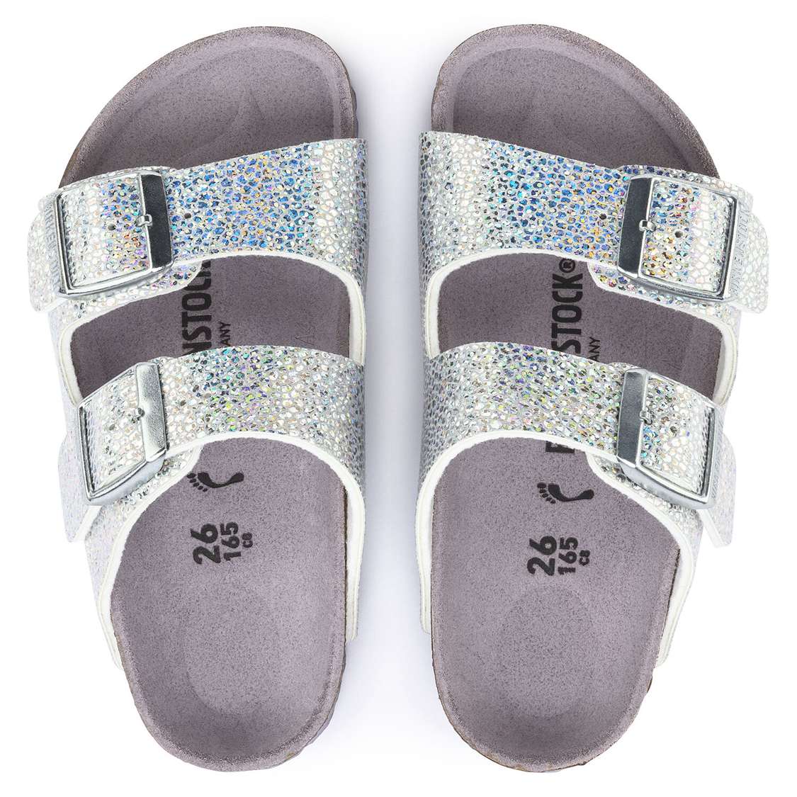 Silver / Lavender Birkenstock Arizona Microfiber Kids' Girls Sandals | MeatZBesgxZ