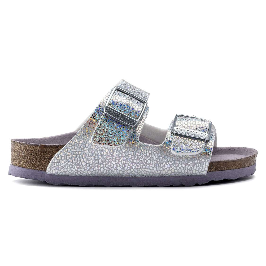 Silver / Lavender Birkenstock Arizona Microfiber Kids' Girls Sandals | MeatZBesgxZ