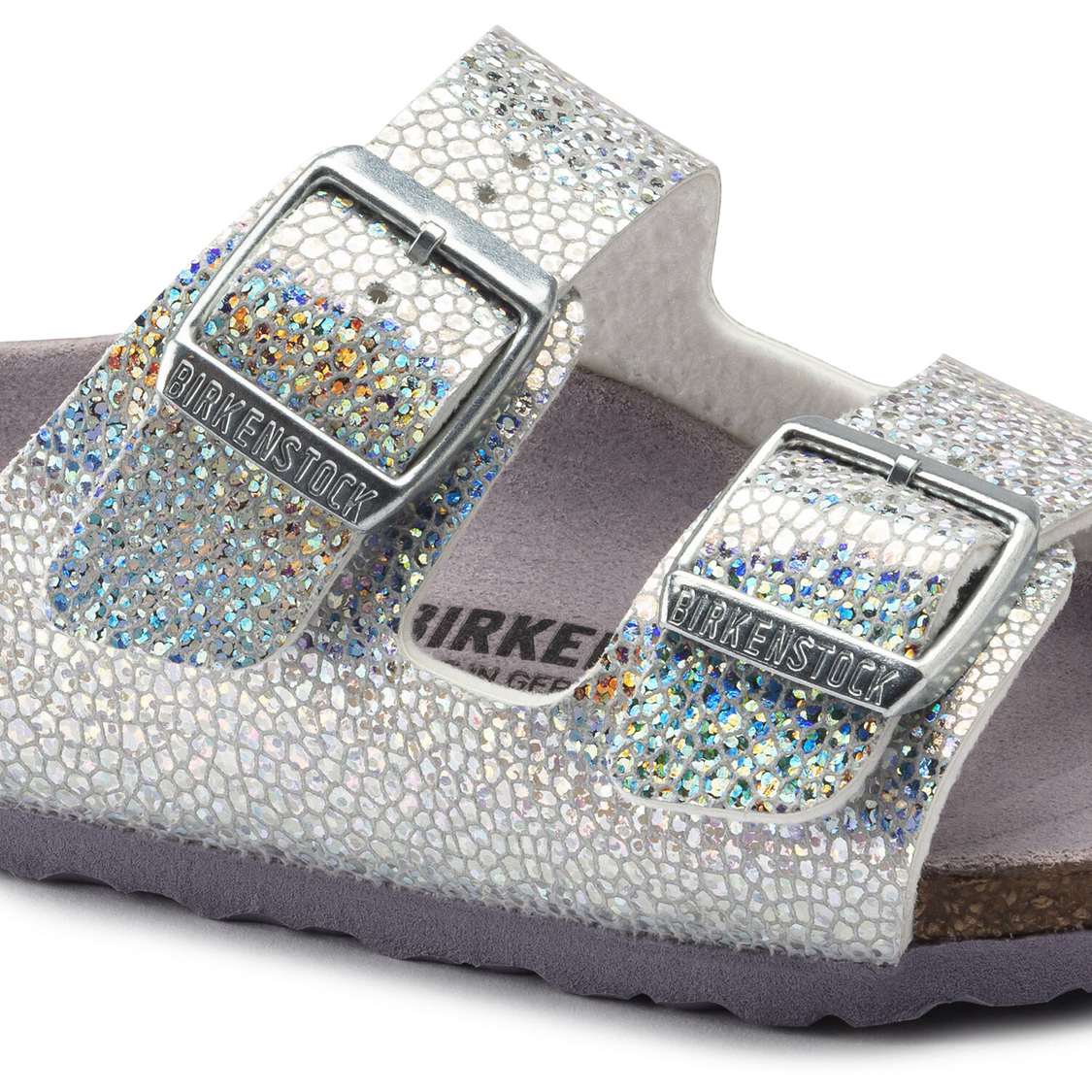 Silver / Lavender Birkenstock Arizona Microfiber Kids' Girls Sandals | MeatZBesgxZ