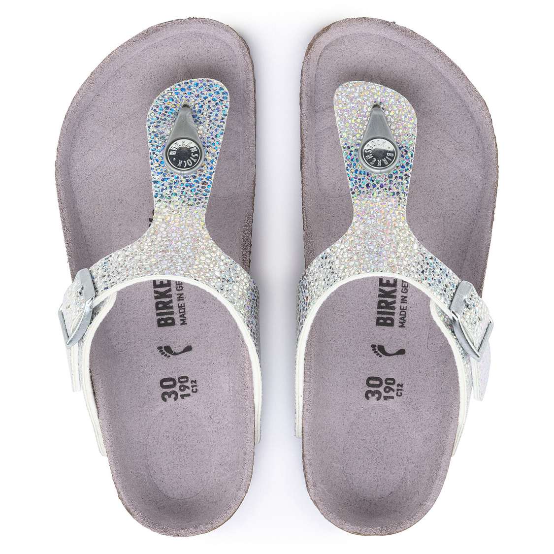 Silver / Lavender Birkenstock Gizeh Microfiber Kids' Girls Sandals | dgBbEGIhphj