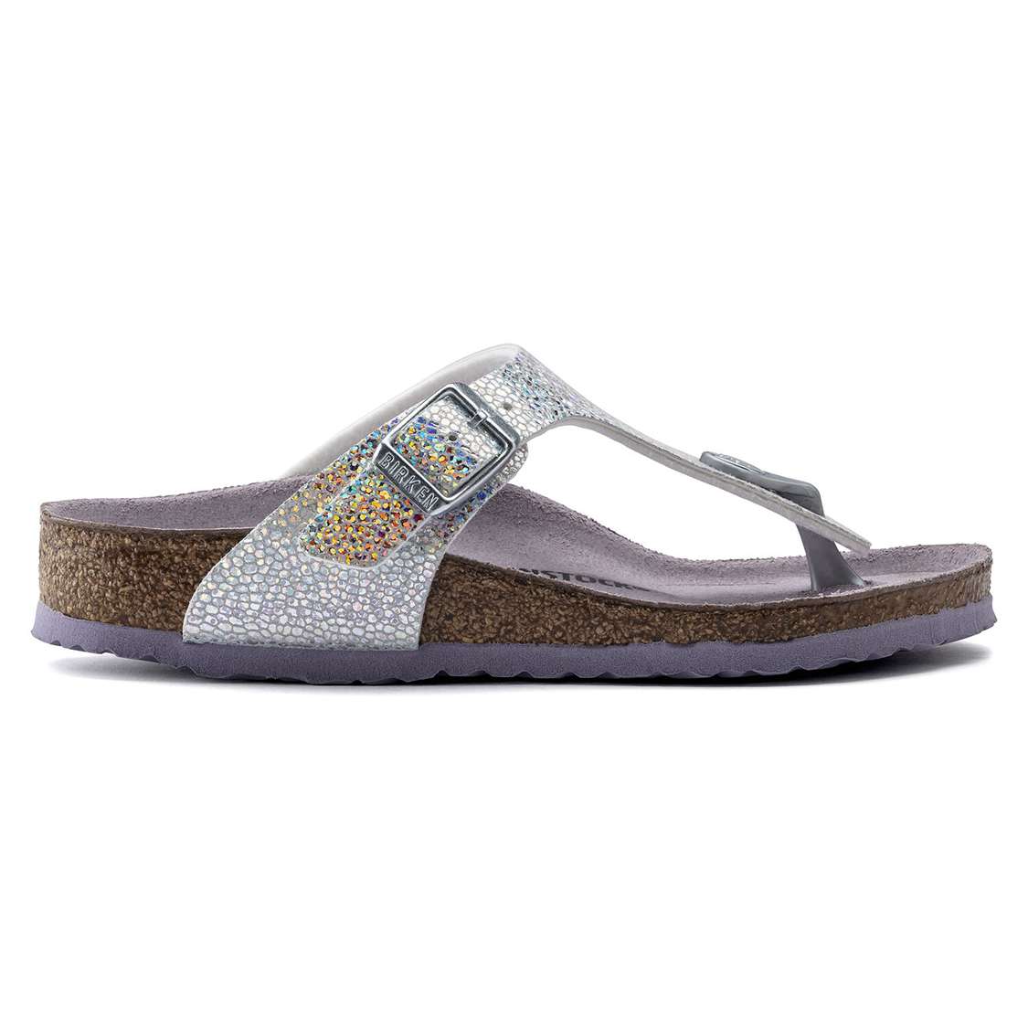 Silver / Lavender Birkenstock Gizeh Microfiber Kids' Girls Sandals | dgBbEGIhphj