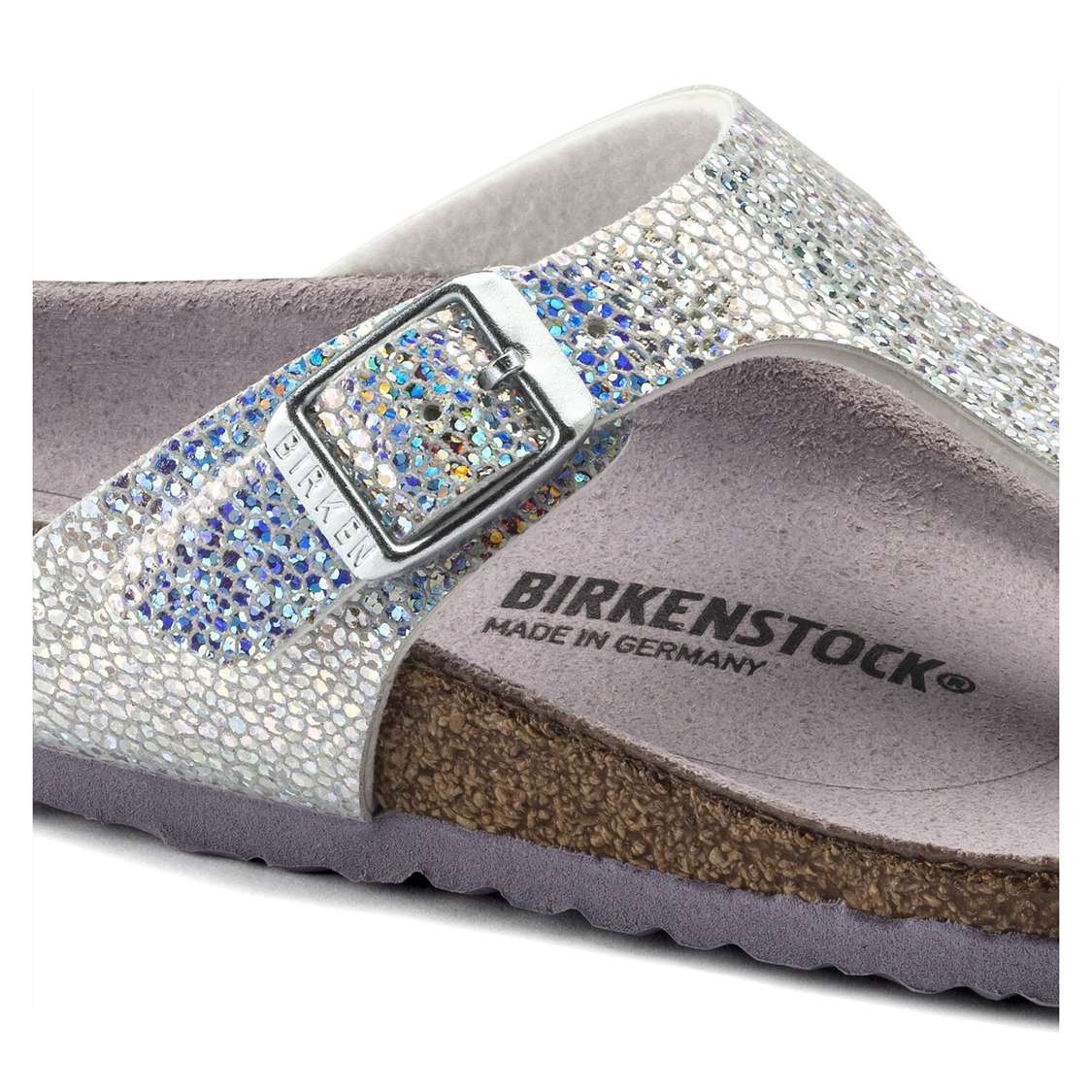 Silver / Lavender Birkenstock Gizeh Microfiber Kids' Girls Sandals | dgBbEGIhphj