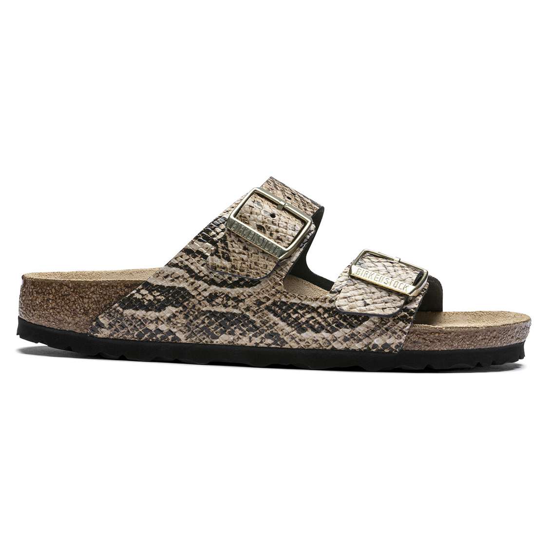 Snake Beige Birkenstock Arizona Embossed Leather Women's Two Strap Sandals | PT3kM4fAaoo