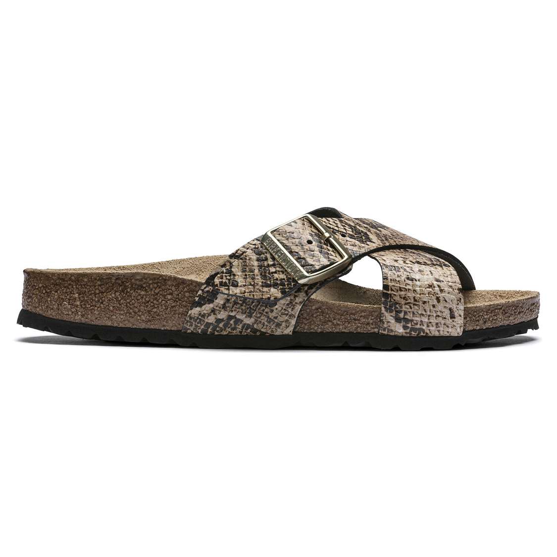 Snake Beige Birkenstock Siena Embossed Leather Women's Two Strap Sandals | DlSAT2zwhZW