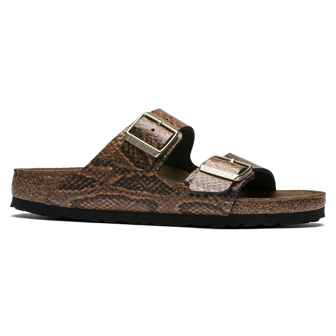 Snake Brown Birkenstock Arizona Embossed Leather Women's Two Strap Sandals | YMTtflKZqvv