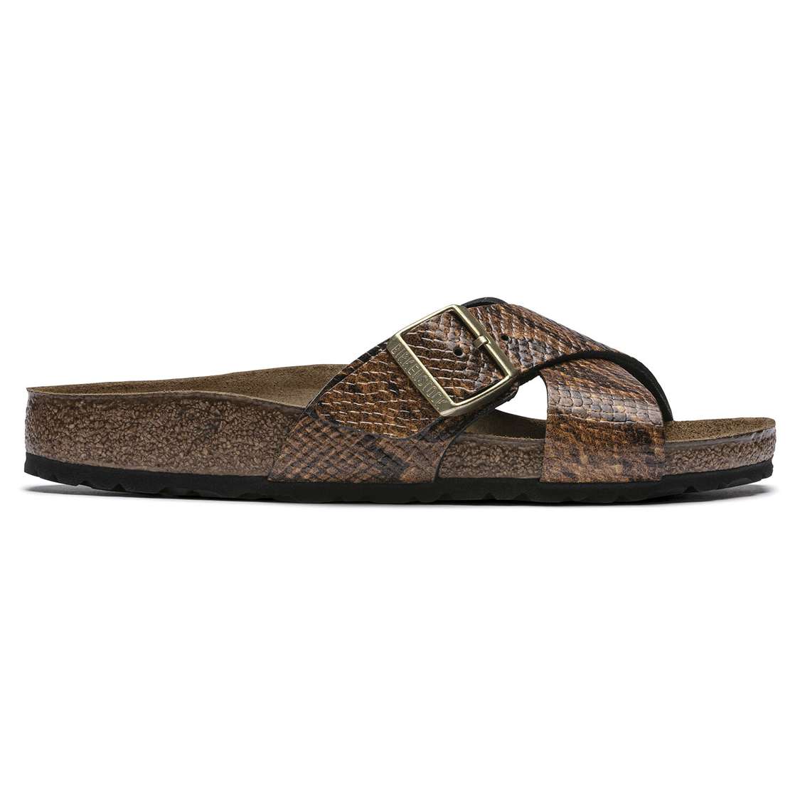 Snake Brown Birkenstock Siena Embossed Leather Women's Two Strap Sandals | X671EWD1gwU