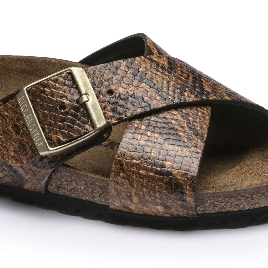 Snake Brown Birkenstock Siena Embossed Leather Women's Two Strap Sandals | X671EWD1gwU