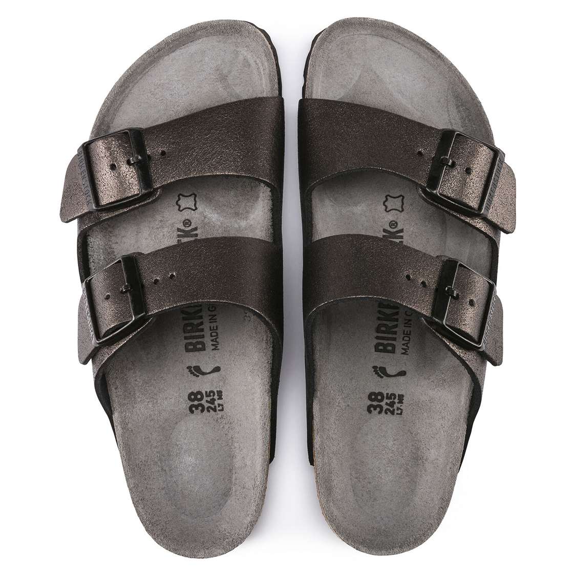 Wash Black Birkenstock Arizona Leather Men's Two Strap Sandals | rv878ahA4AJ