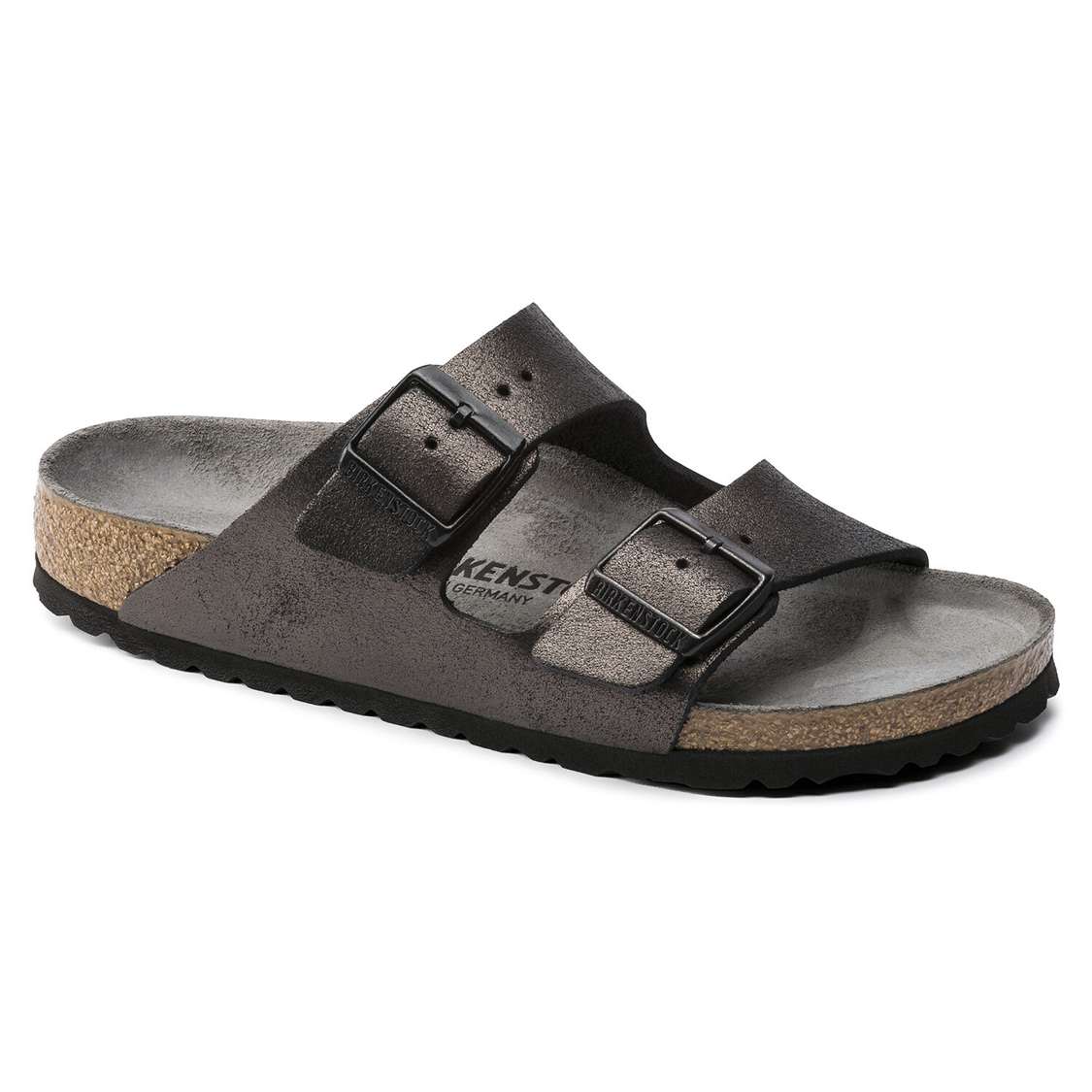 Wash Black Birkenstock Arizona Leather Men\'s Two Strap Sandals | rv878ahA4AJ