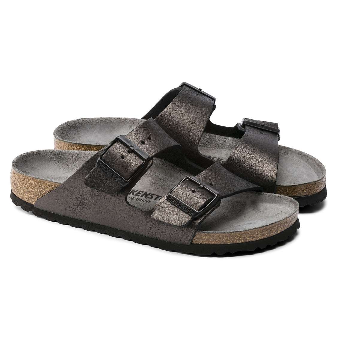 Wash Black Birkenstock Arizona Leather Women's Two Strap Sandals | rX3bjaPhEte