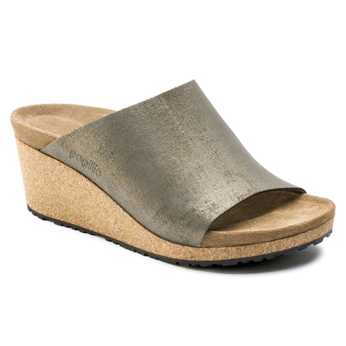 Wash Grey Gold Birkenstock Namica Suede Leather Women\'s One Strap Sandals | BecsAOg3vab