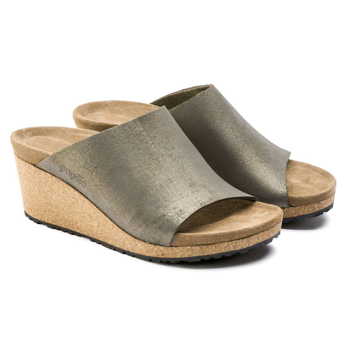 Wash Grey Gold Birkenstock Namica Suede Leather Women's Wedges Sandals | virVXinqoFQ