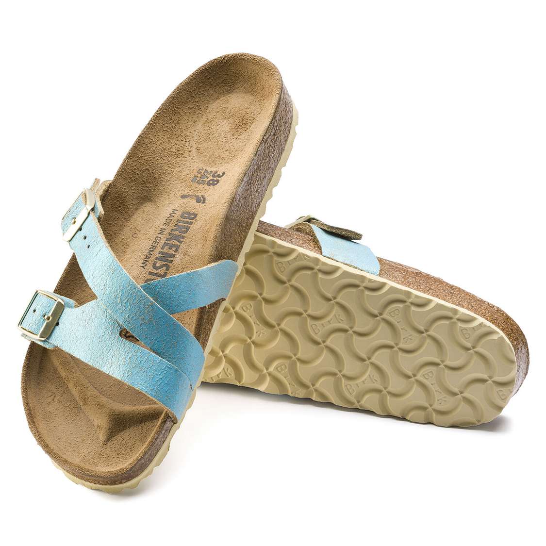 Wash Light Turquoise Birkenstock Yao Leather Women's Multi Strap Sandals | ocoOQb769xz