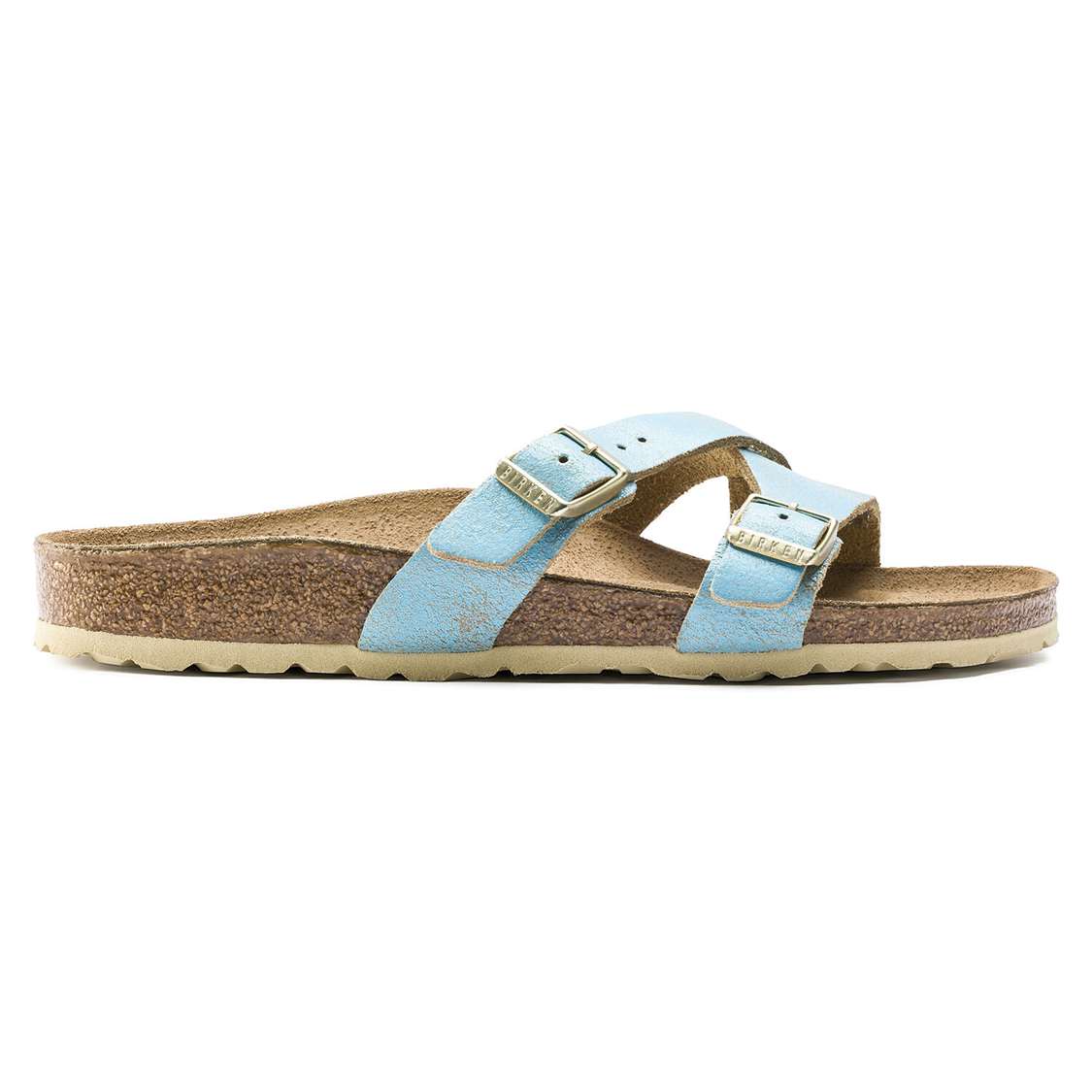 Wash Light Turquoise Birkenstock Yao Leather Women's Multi Strap Sandals | ocoOQb769xz