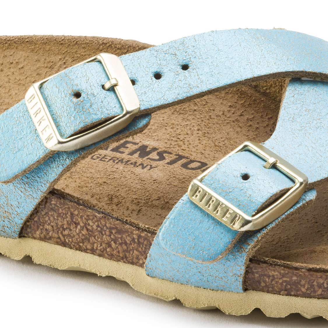 Wash Light Turquoise Birkenstock Yao Leather Women's Multi Strap Sandals | ocoOQb769xz