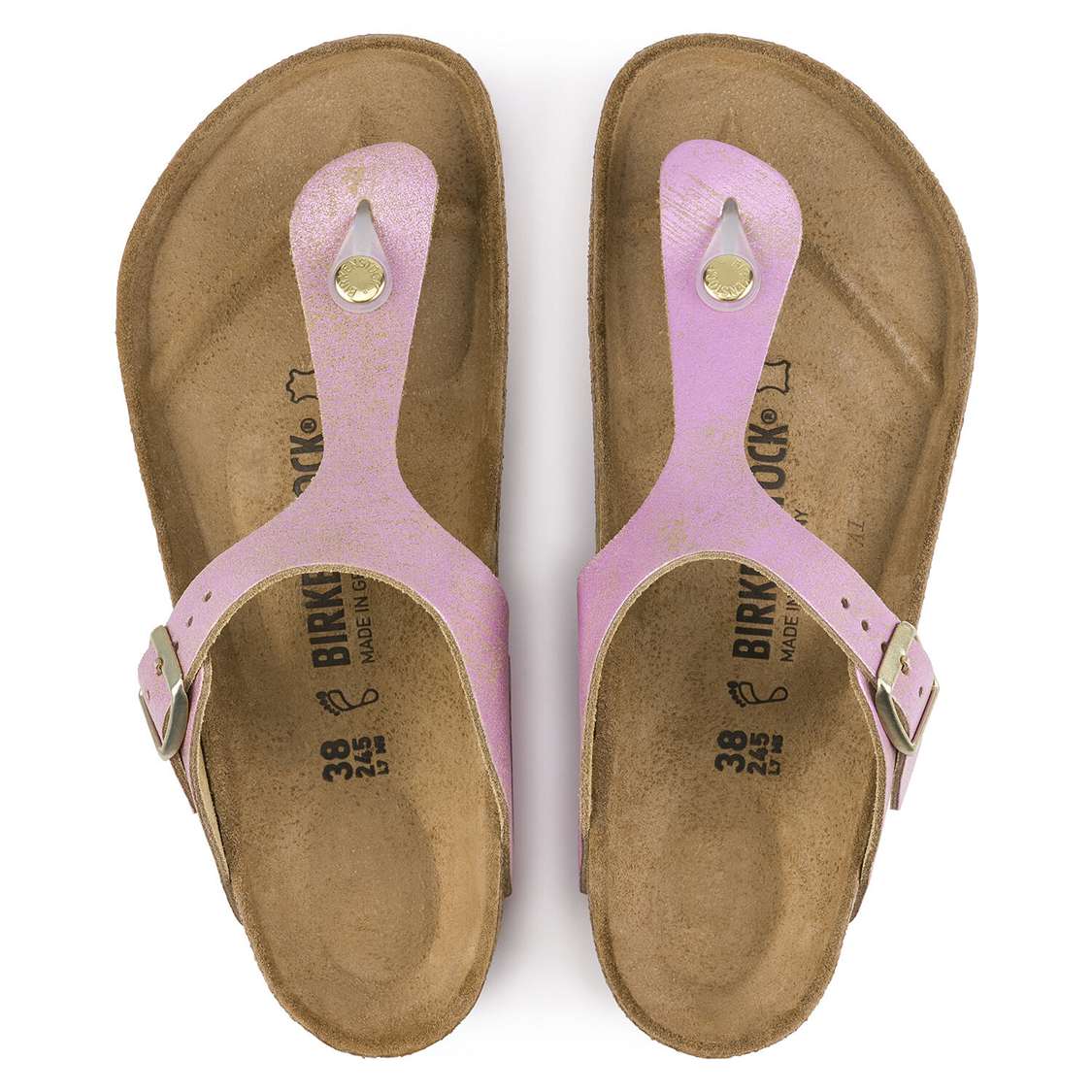 Wash Pink Birkenstock Gizeh Leather Women's Thong | tqIcvxJvxtn