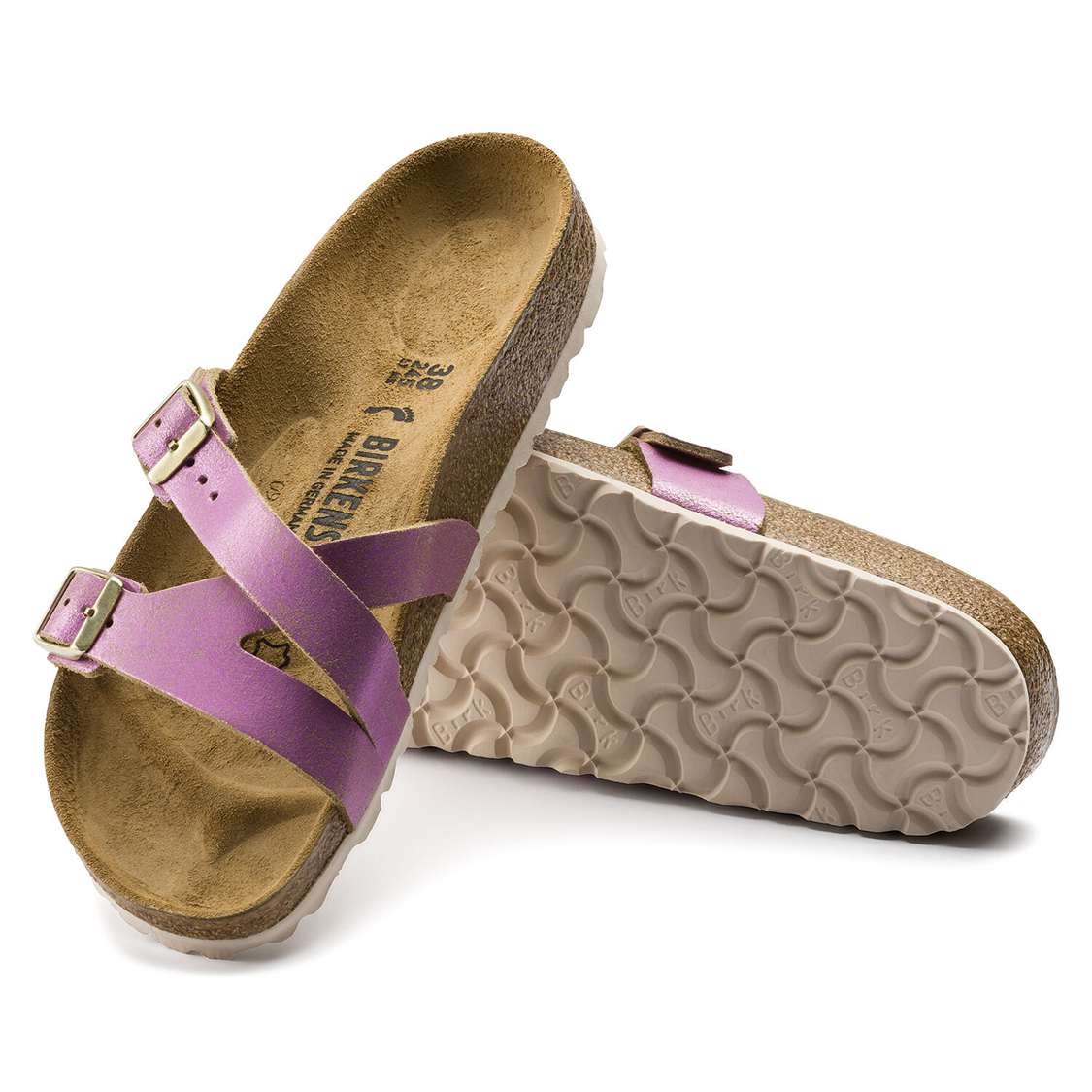 Wash Pink Birkenstock Yao Leather Women's Two Strap Sandals | evyLaZcDFvA