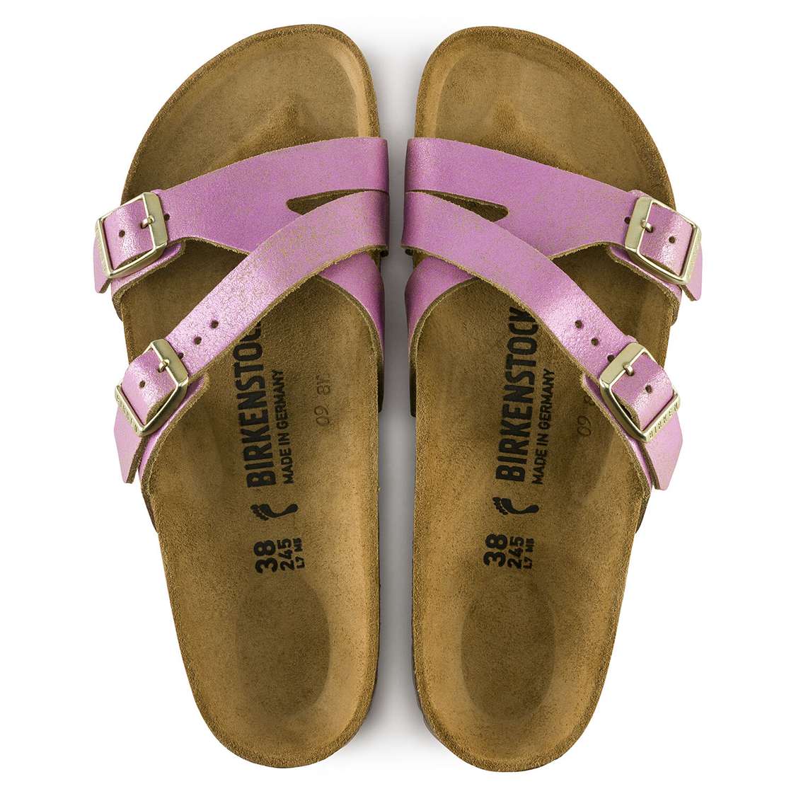 Wash Pink Birkenstock Yao Leather Women's Two Strap Sandals | evyLaZcDFvA