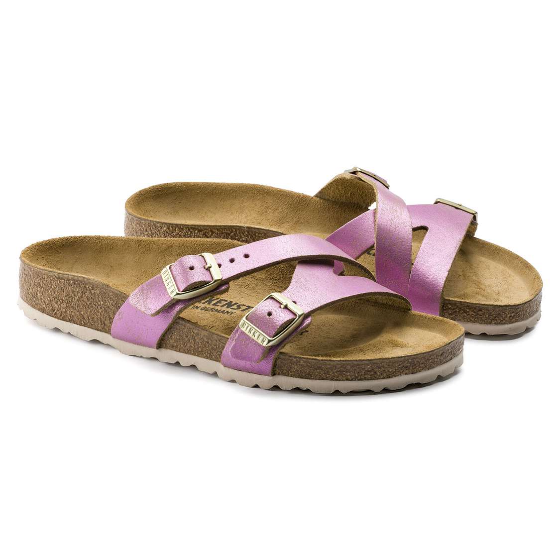 Wash Pink Birkenstock Yao Leather Women's Two Strap Sandals | evyLaZcDFvA