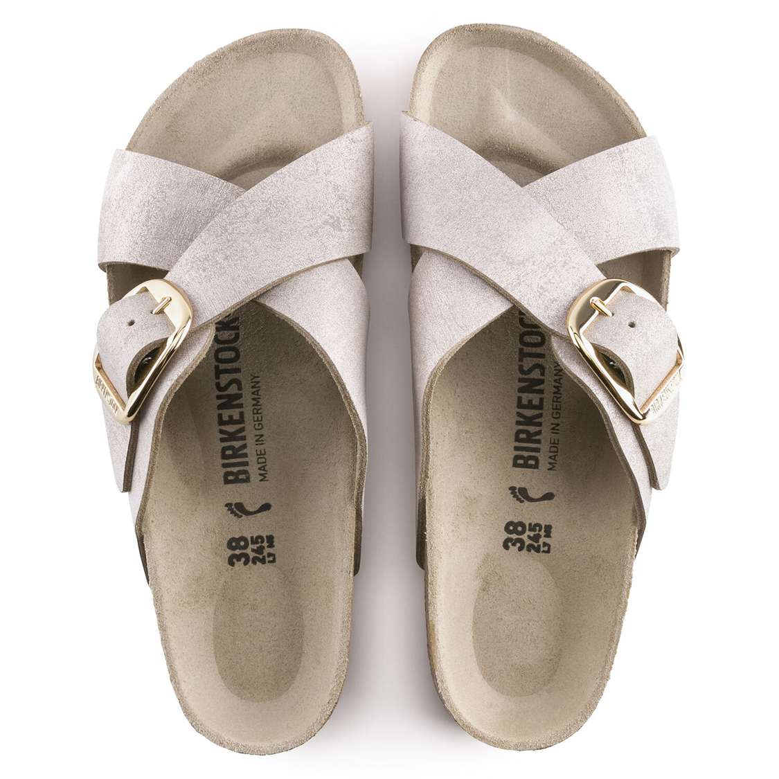 Wash Rose Gold Birkenstock Siena Big Buckle Suede Leather Women's Two Strap Sandals | ftinZdZgUru