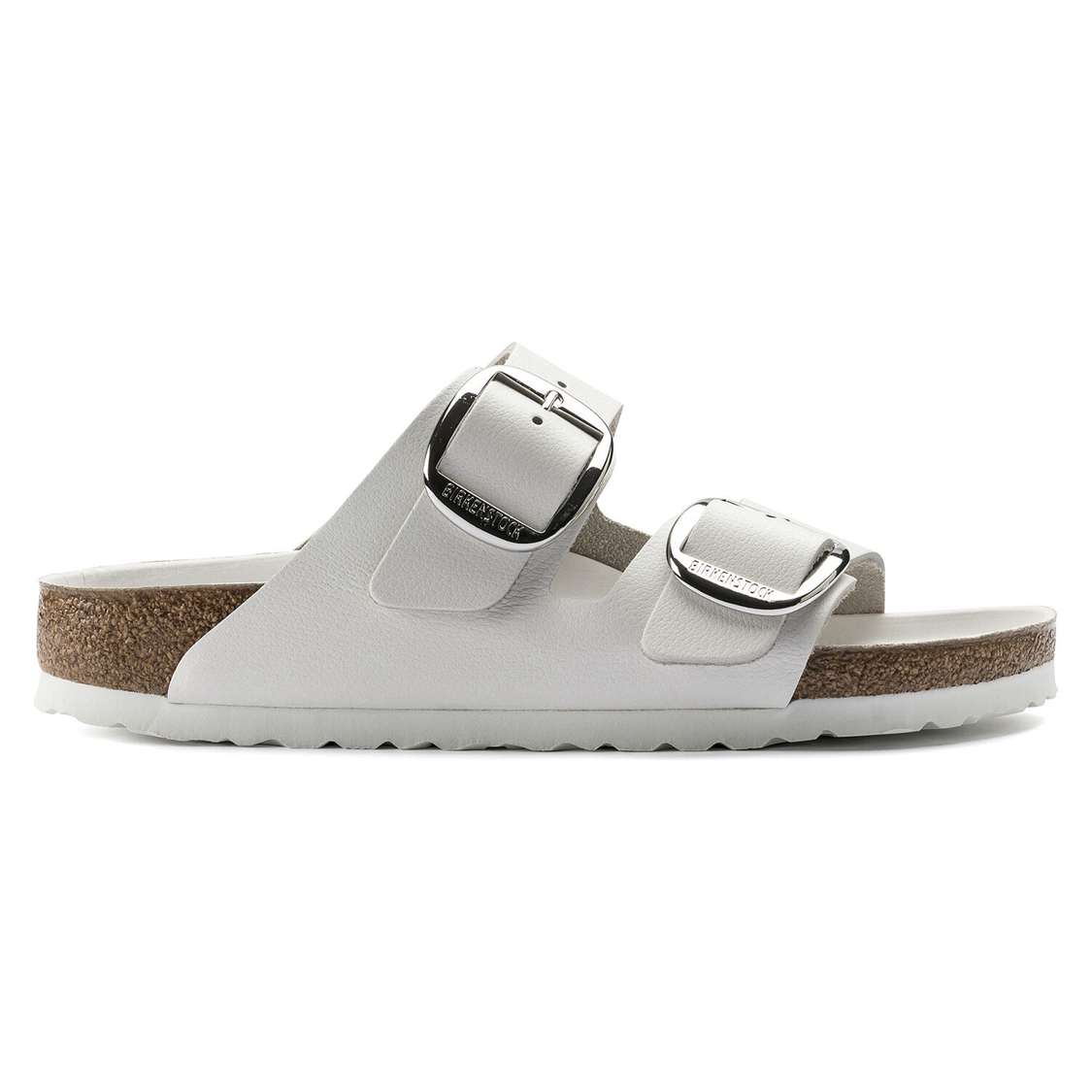 White Birkenstock Arizona Big Buckle Leather Women's Two Strap Sandals | 5G5xuJHTTnL