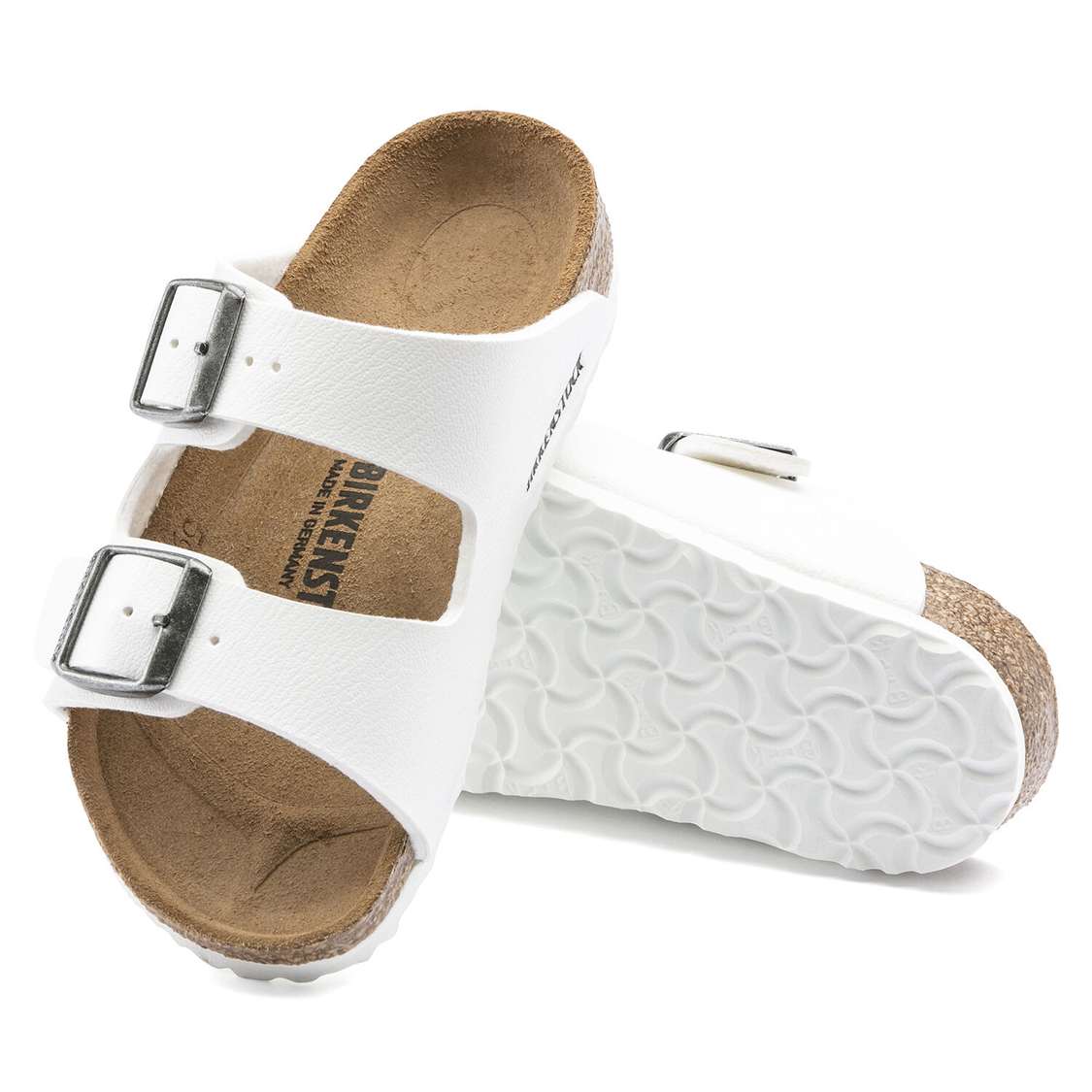 White Birkenstock Arizona Birko-Flor Kids' Boys Sandals | WEUfOtR8ndw