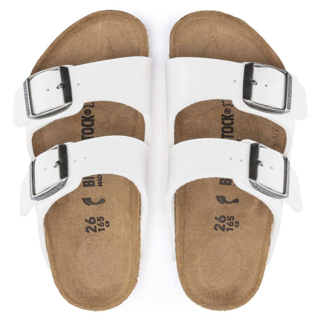 White Birkenstock Arizona Birko-Flor Kids' Boys Sandals | WEUfOtR8ndw