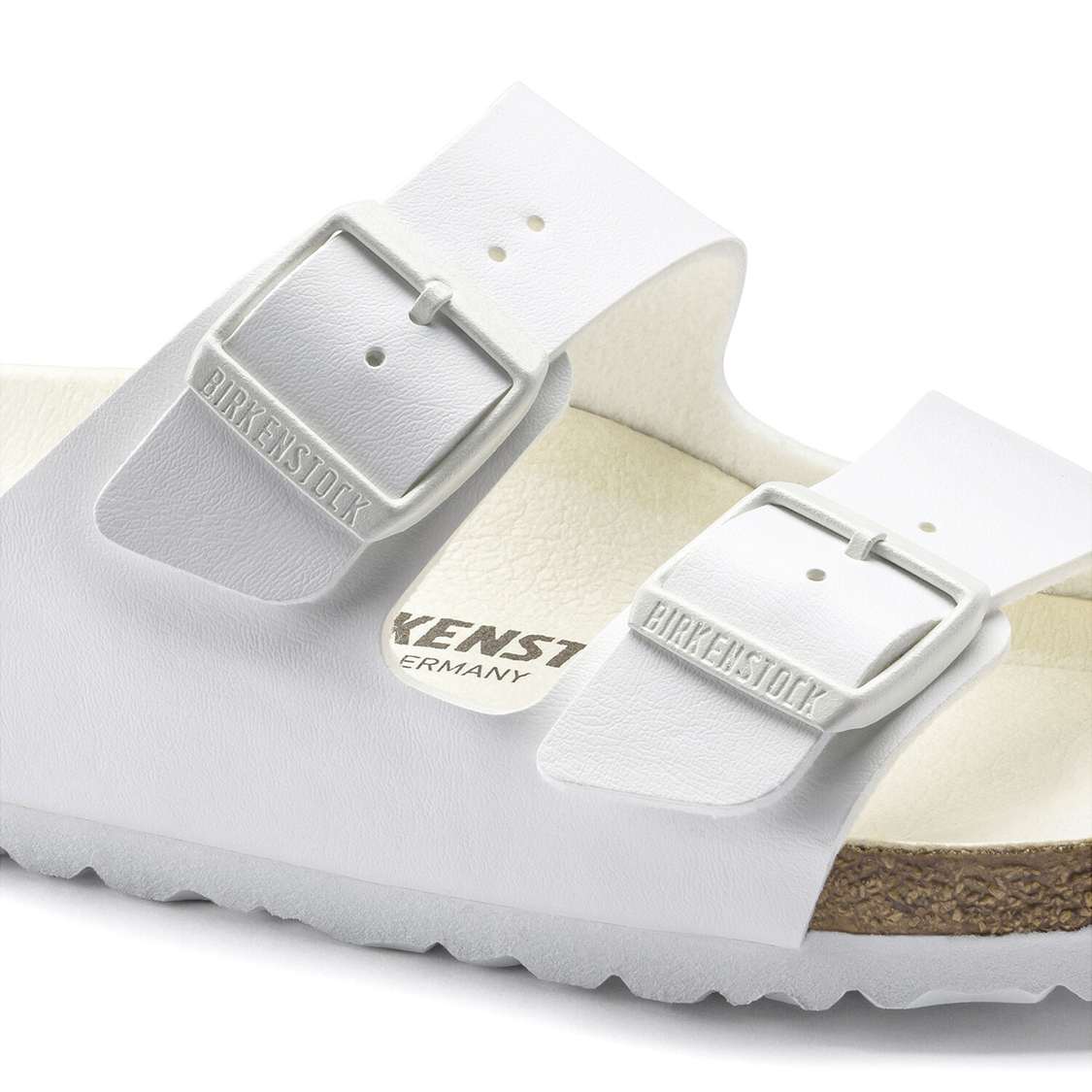 White Birkenstock Arizona Birko-Flor Men's Two Strap Sandals | 2JZUOsdSFRD