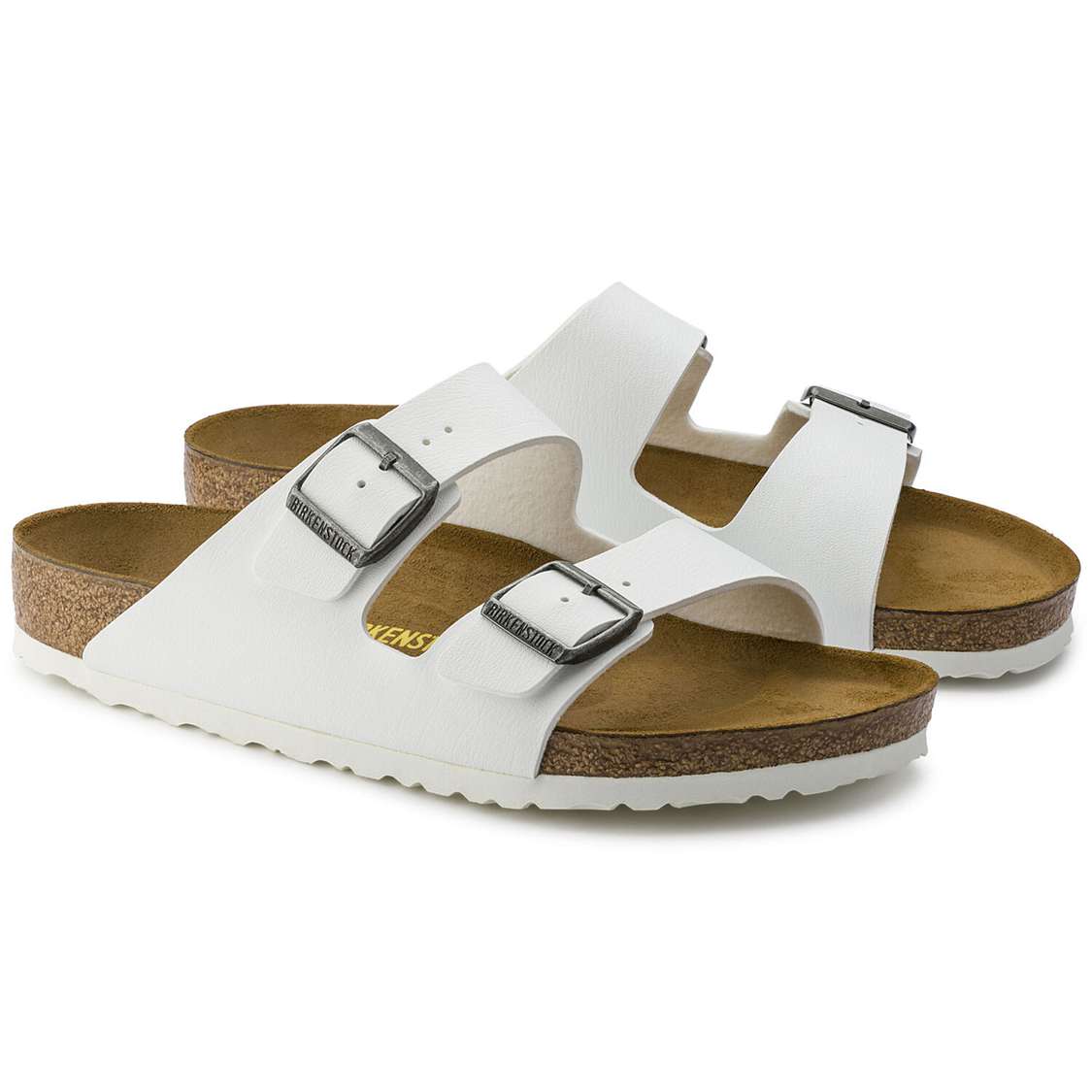 White Birkenstock Arizona Birko-Flor Men's Two Strap Sandals | D6d5DfoQkPn