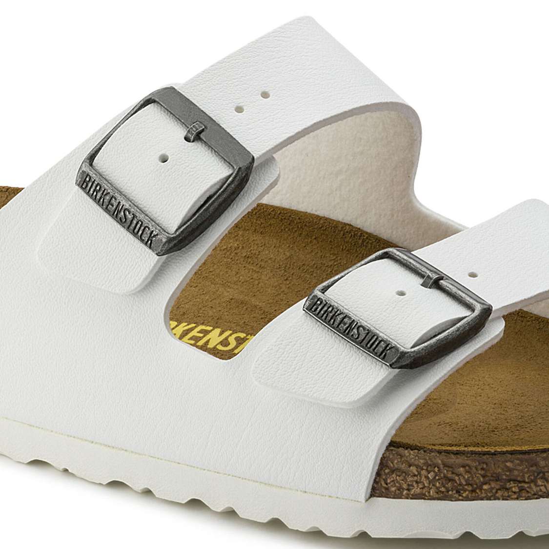 White Birkenstock Arizona Birko-Flor Men's Two Strap Sandals | D6d5DfoQkPn