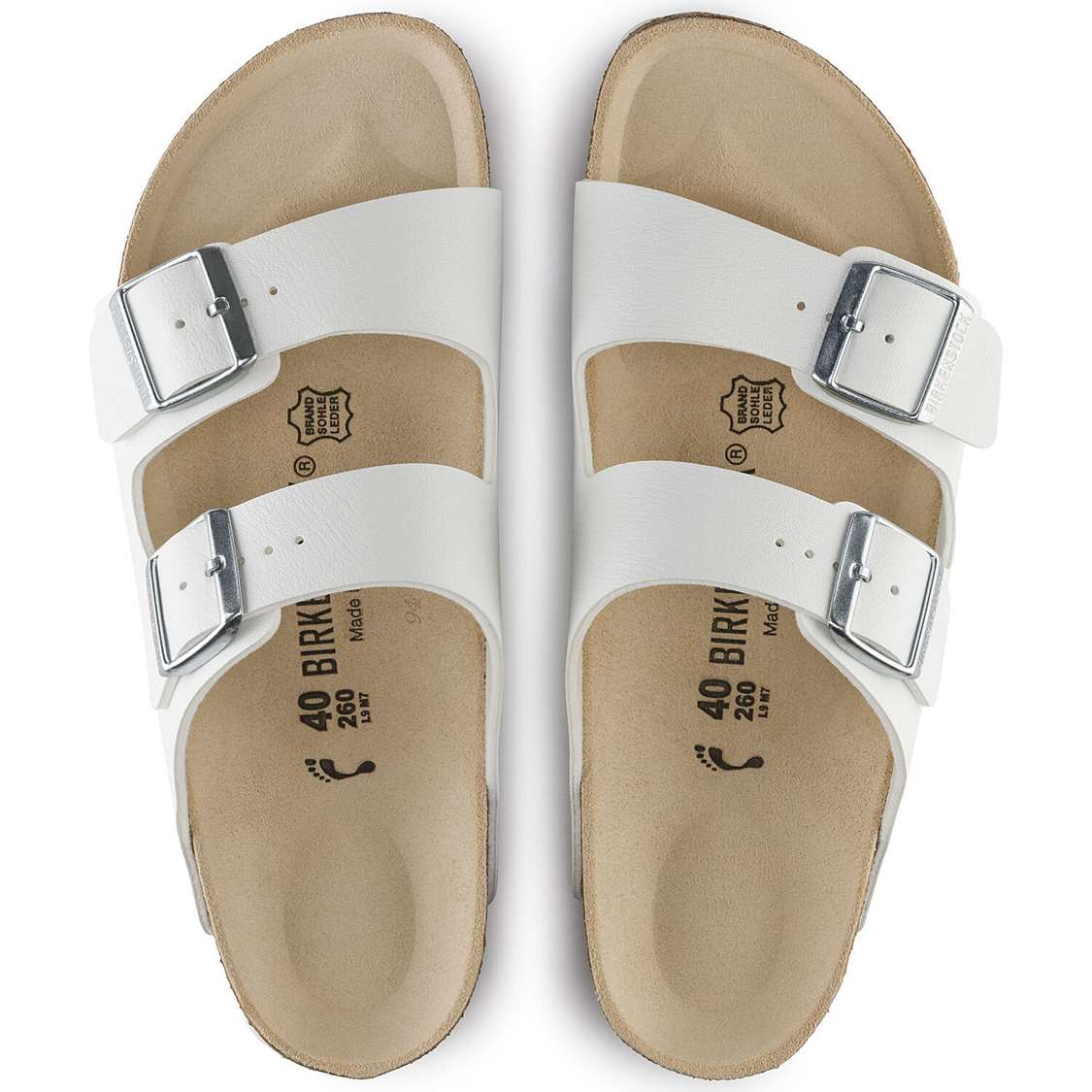 White Birkenstock Arizona Birko-Flor Women's Two Strap Sandals | zSyUkO4q3uP