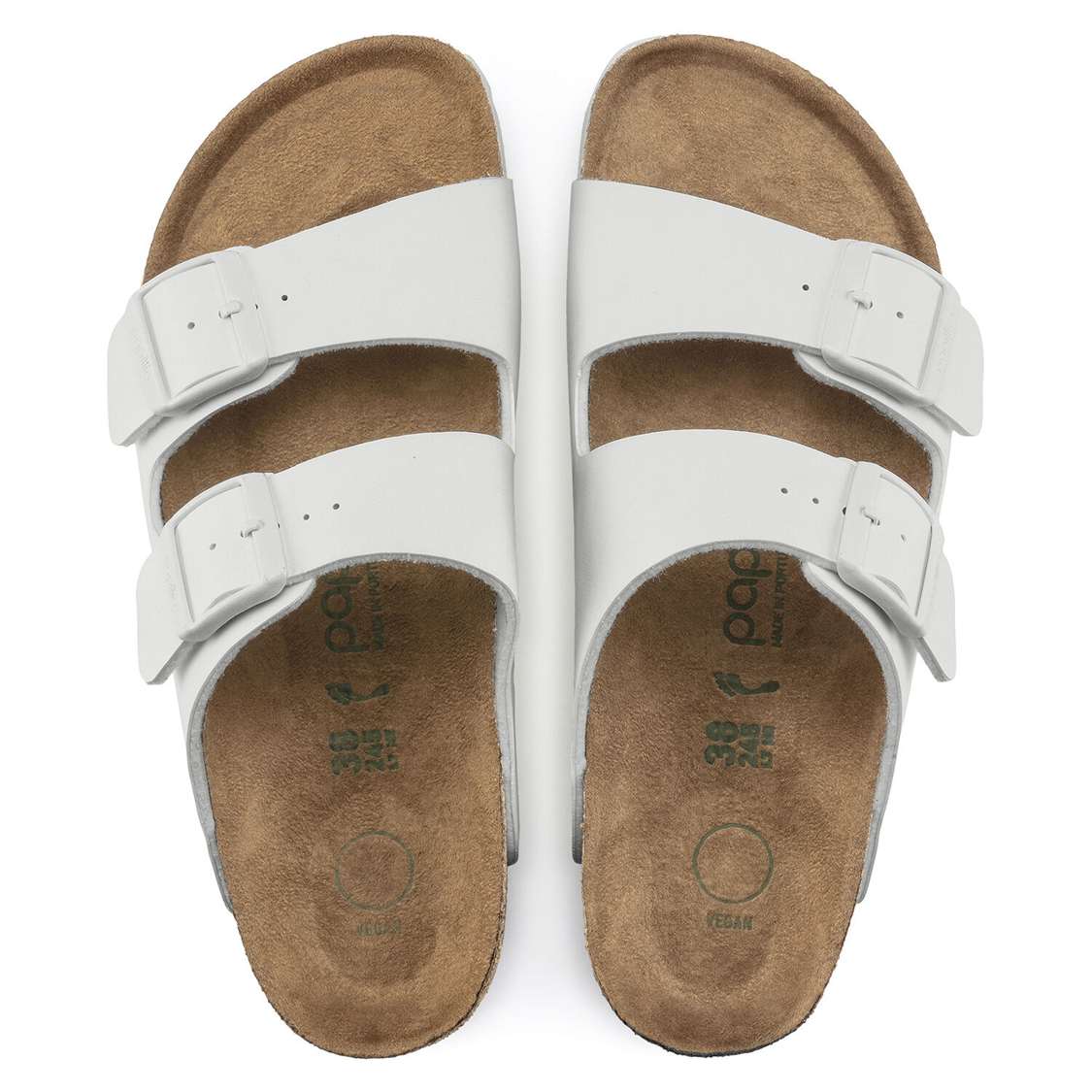 White Birkenstock Arizona Platform Vegan Birko-Flor Women's Two Strap Sandals | 9Wuap5cassN