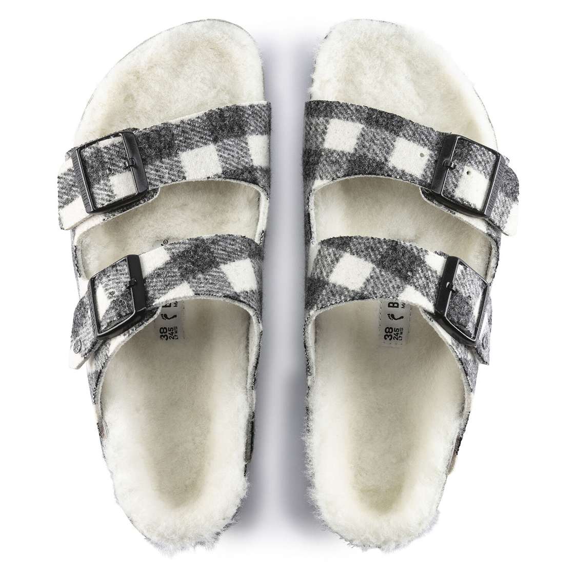 White Birkenstock Arizona Shearling Wool Men's Two Strap Sandals | 8qihmueDmzv