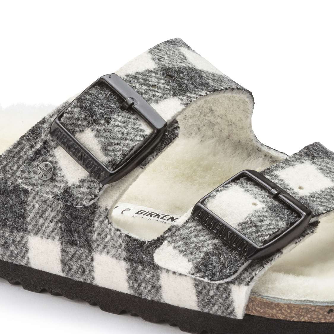 White Birkenstock Arizona Shearling Wool Men's Two Strap Sandals | 8qihmueDmzv