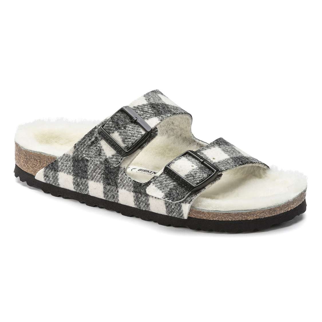 White Birkenstock Arizona Shearling Wool Men\'s Two Strap Sandals | 8qihmueDmzv