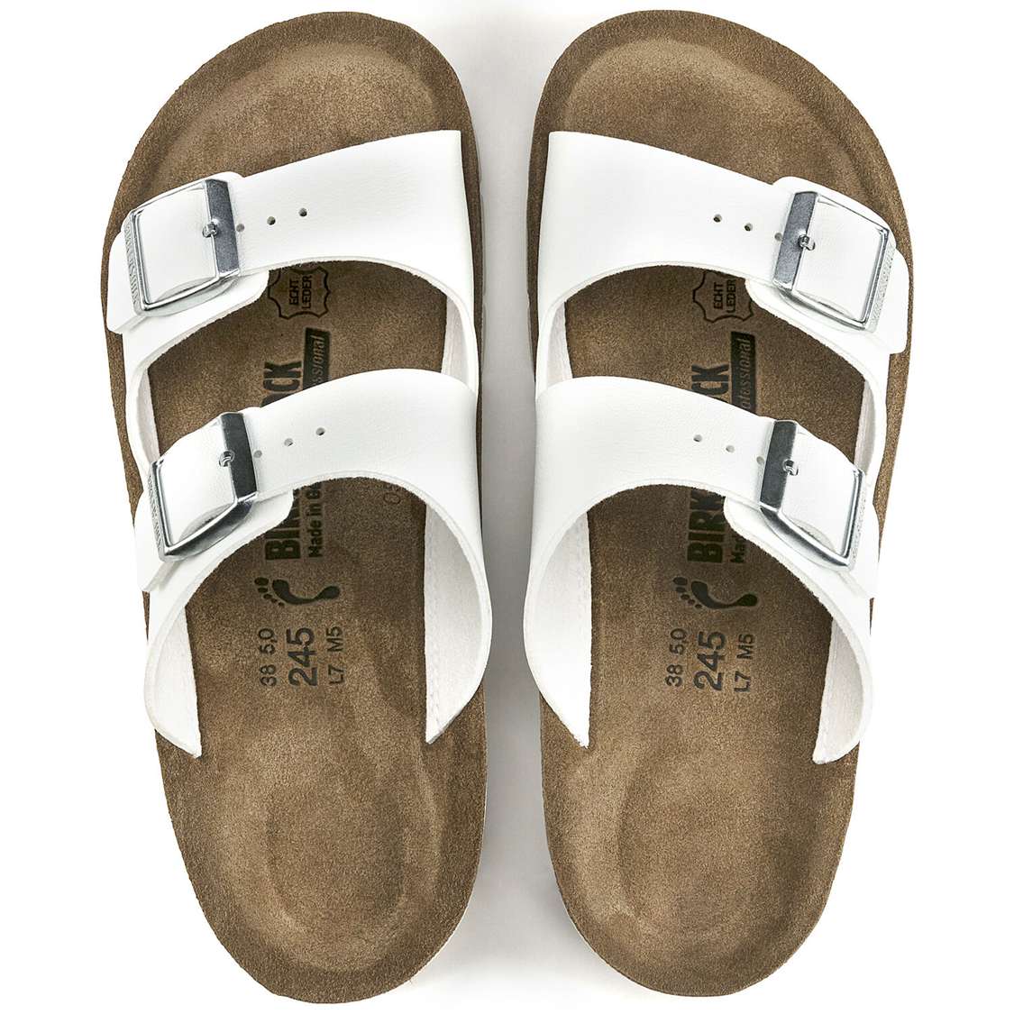 White Birkenstock Bilbao Birko-Flor Men's Two Strap Sandals | CgbKuZYCiQg