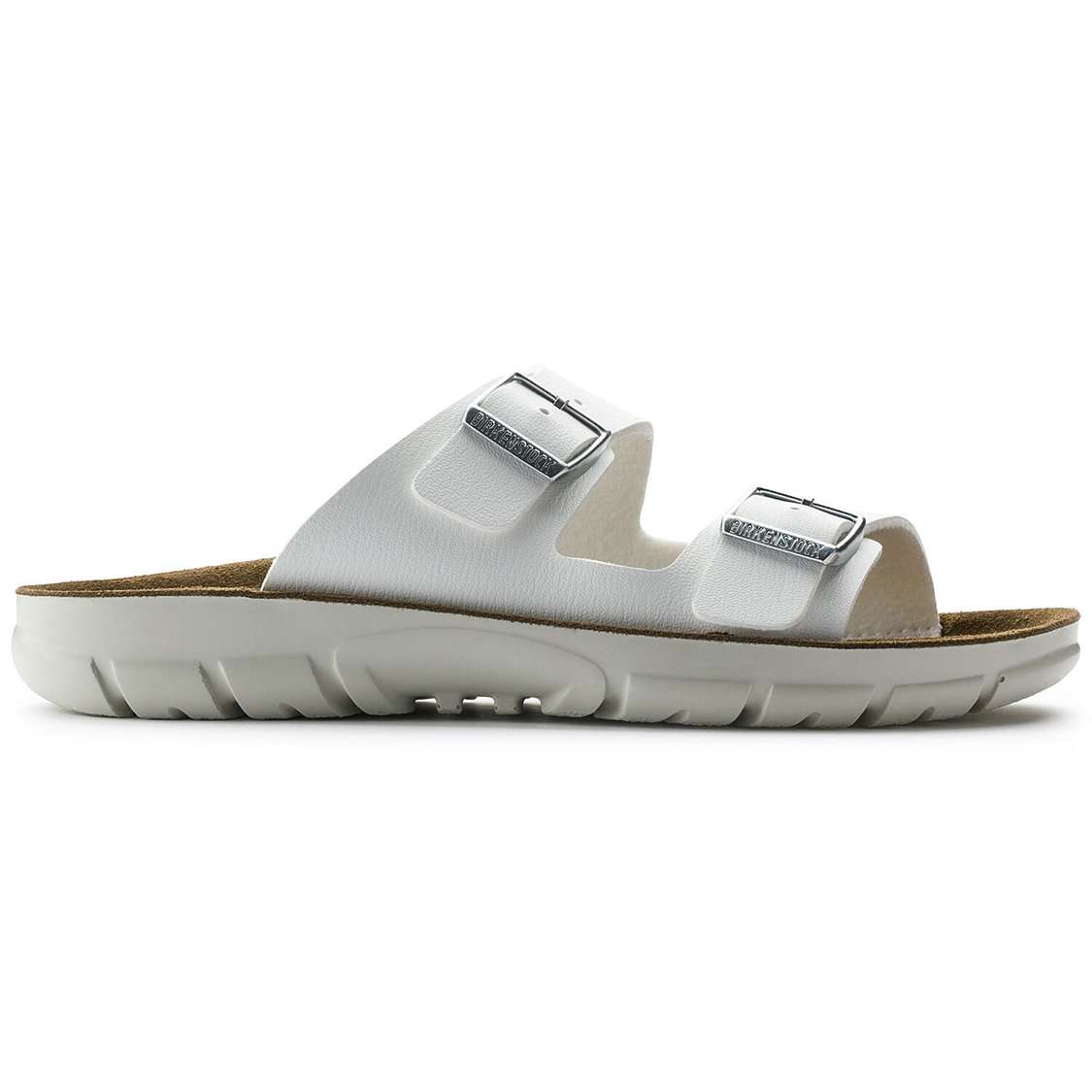 White Birkenstock Bilbao Birko-Flor Men's Two Strap Sandals | CgbKuZYCiQg