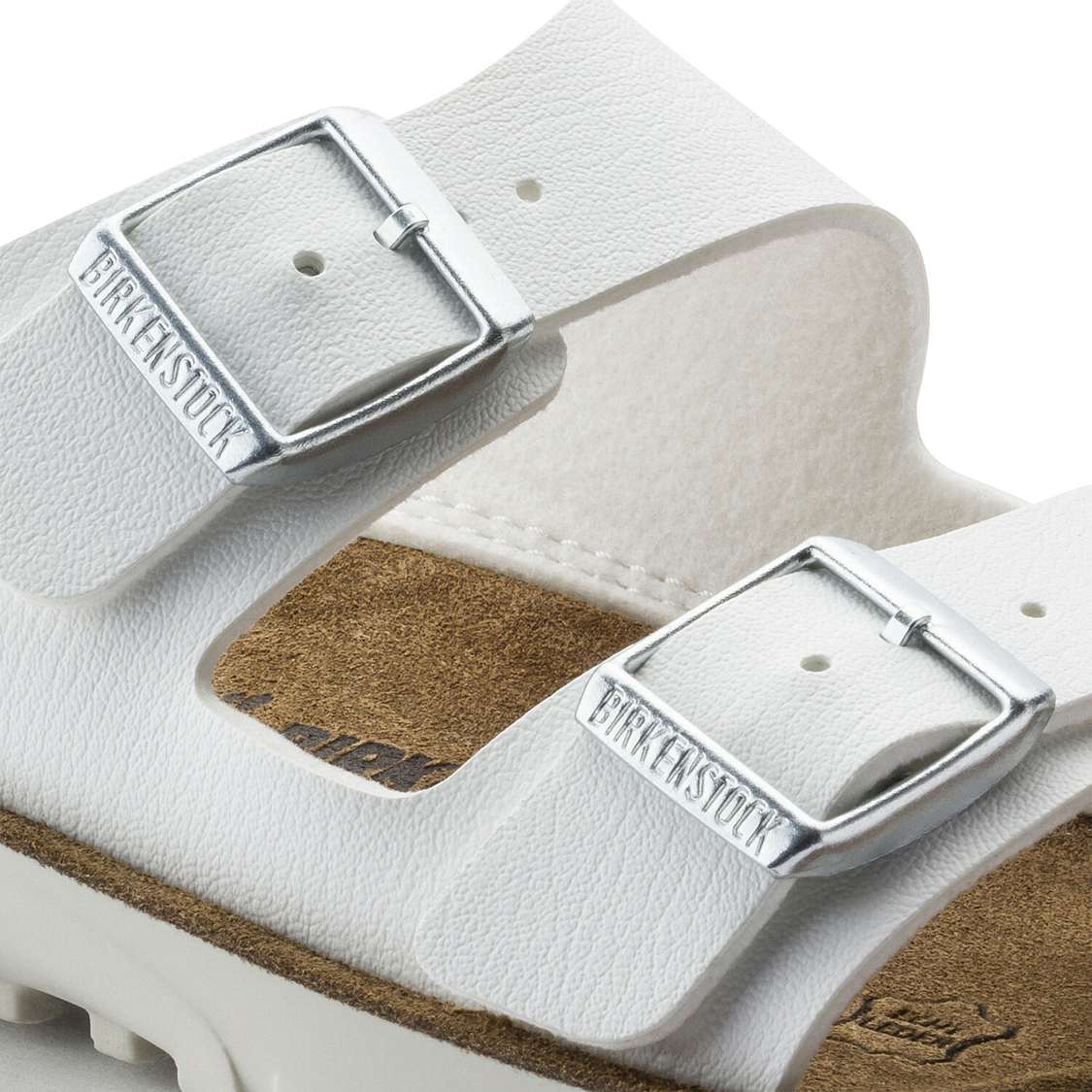 White Birkenstock Bilbao Birko-Flor Men's Two Strap Sandals | CgbKuZYCiQg