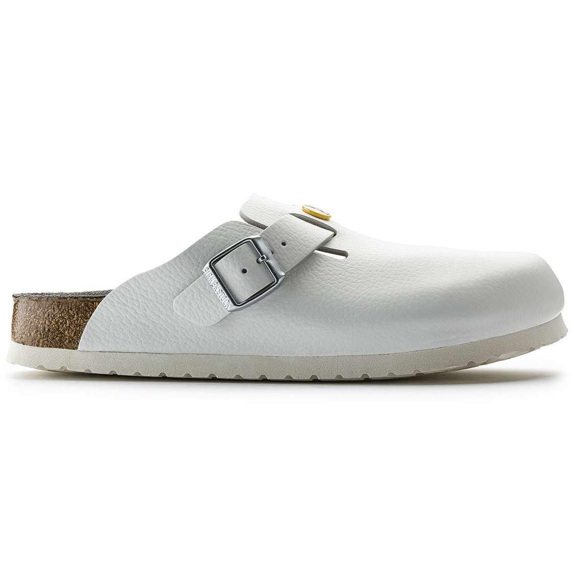 White Birkenstock Boston ESD Leather Men's Clogs | f7M3sVc8FqK