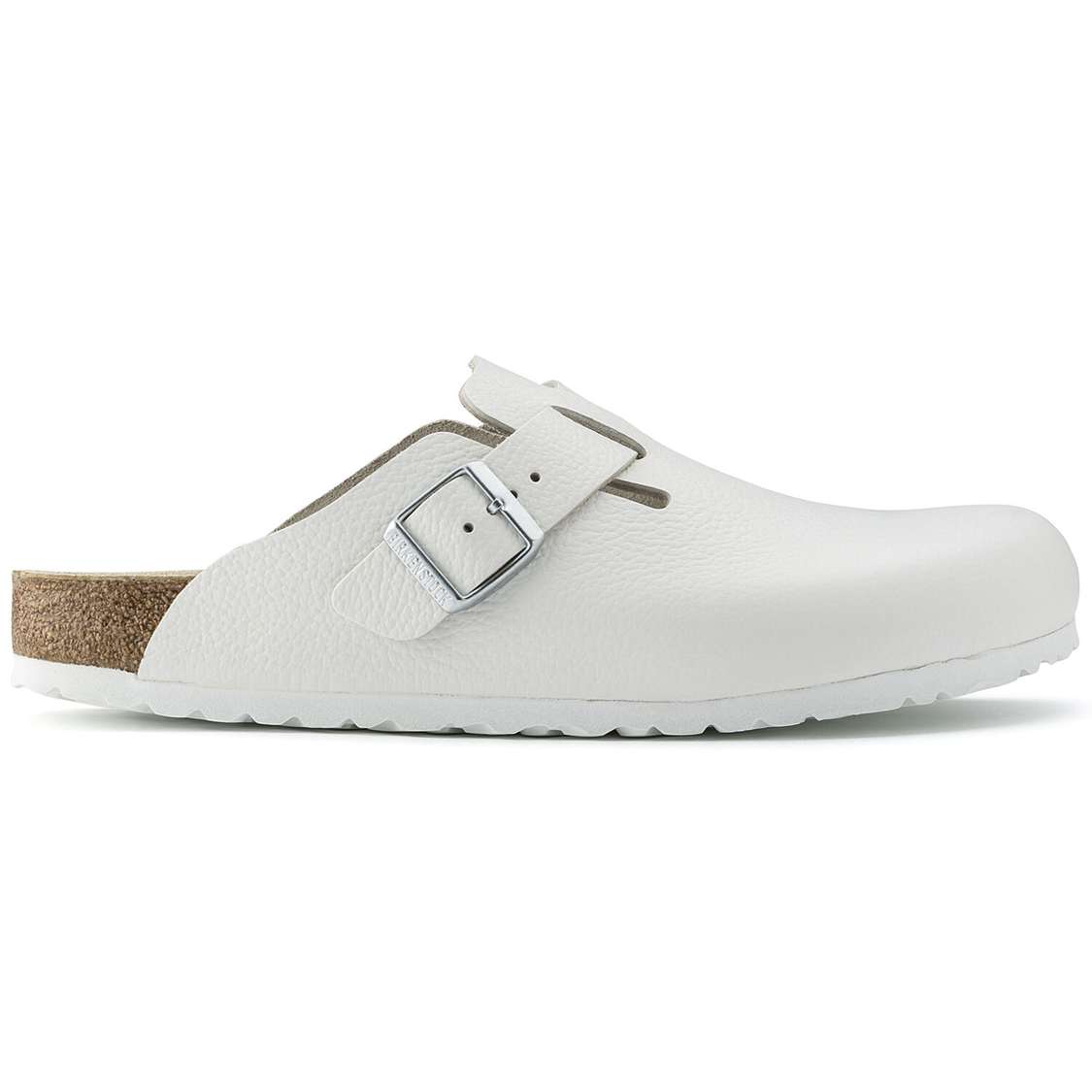 White Birkenstock Boston Leather Men's Clogs | 6jKAFMGluMT