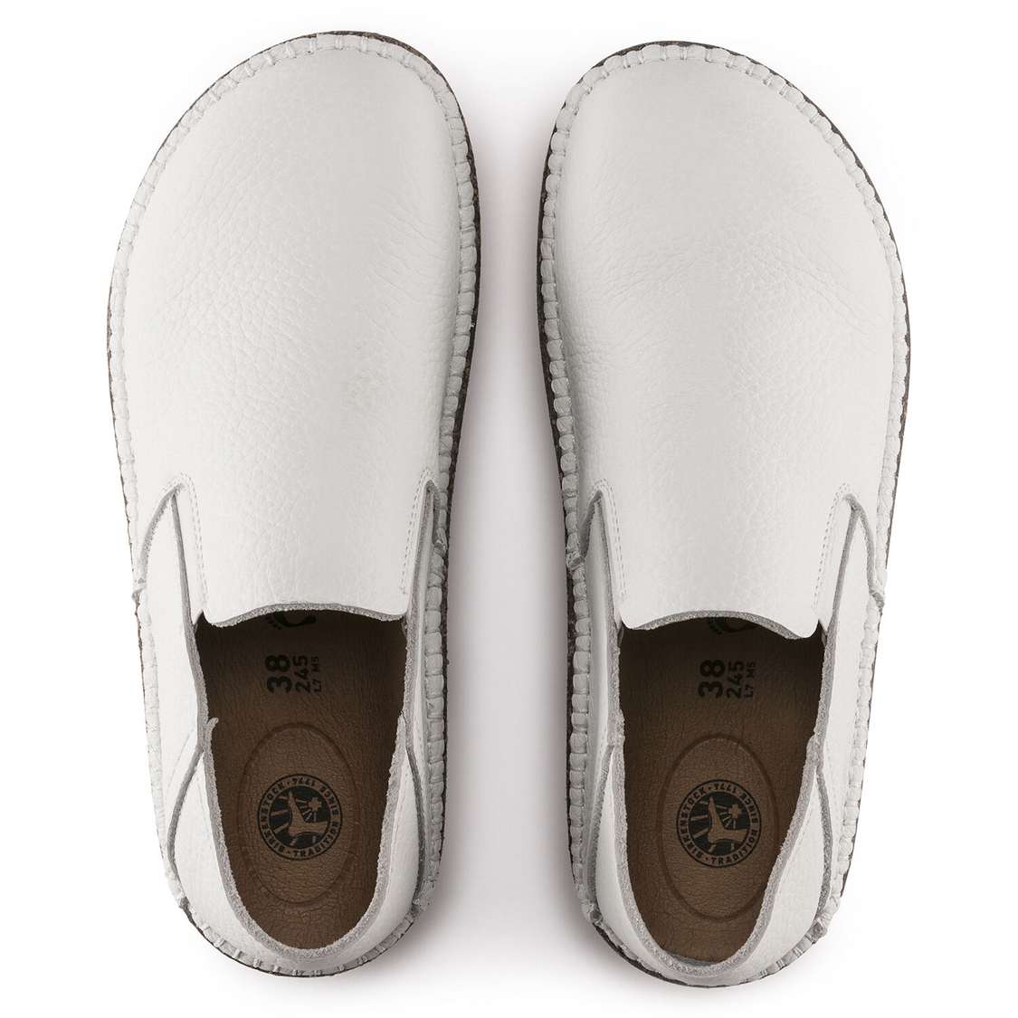 White Birkenstock Callan Leather Women's Low Shoes | LaNZK5k87mp