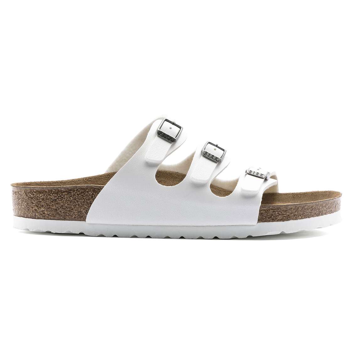 White Birkenstock Florida Birko-Flor Women's Multi Strap Sandals | ivfh17S7YHX